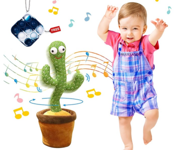 Rechargeable Dancing Cactus Toy, Electric, Shaking, Recording, Singing, Talking Toys, Repeat Your Speech Plush Stuffed Gift For Kids in UAE