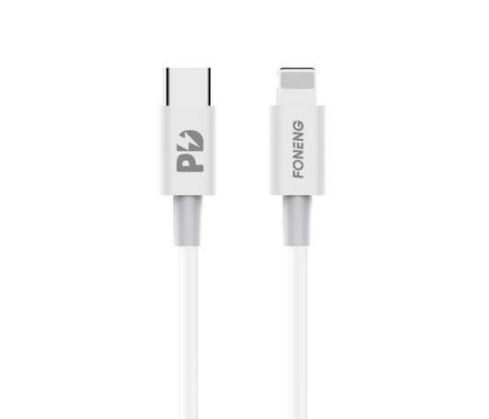 Express Delivery - Foneng X31 PD 1 Meter 18W Quick Charge USB-C to Lightning Cable - White - ID 96974