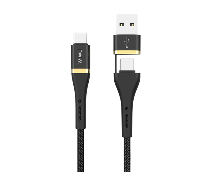 Express Delivery - Wiwu ED-10612MB  Elite Data Cable Ed-106 USB And Type-C To Type-C - Black - ID 100851