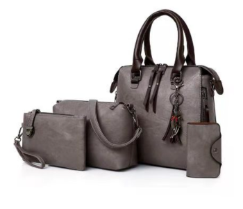 FN-Casual 4 Pieces Handbags Set For Women - Grey in KSA