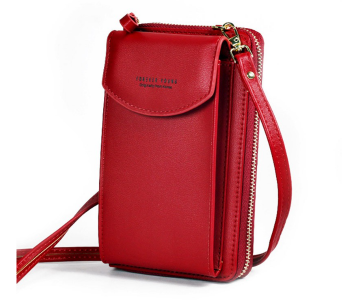 Forever Young Women PU Leather Mini Sling Bag - Red in KSA