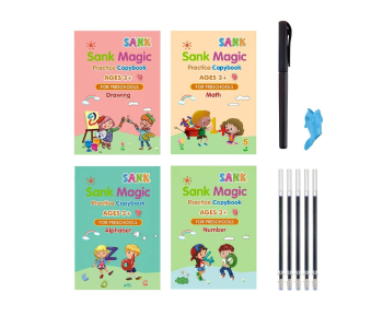 FN-Sank Magic 4 Piece Practice Copybook For Kids With Pen in KSA