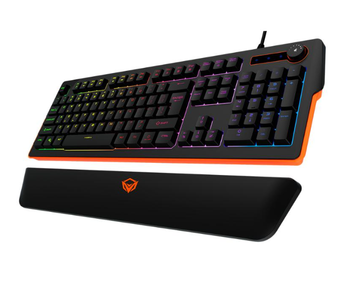 Express Delivery - Meetion MT-K9520 Anti-Ghosting – 26 Keys Magnetic Wrist Rest RGB Gaming Keyboard -Black - ID 98389