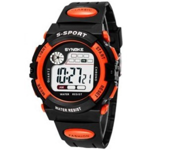 E-Shock Kids Watch Boys Girls LED Watch Digital Electronic Casual Sports Watch-Orange in KSA