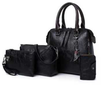 FN-Casual 4 Pieces Handbags Set For Women - Black in KSA
