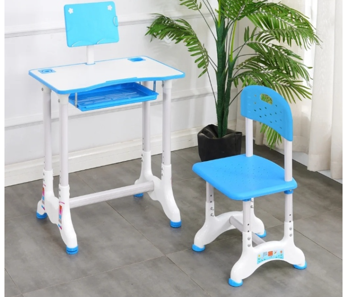 Express Delivery - Vavas 70 X 45cm Kids Study Table With Chair - Blue And White - ID 98985