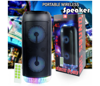 KTS-1180 4 Inch Dual Outdoor Portable Bluetooth Speaker With 7 Color Lights And Mic - Black in KSA