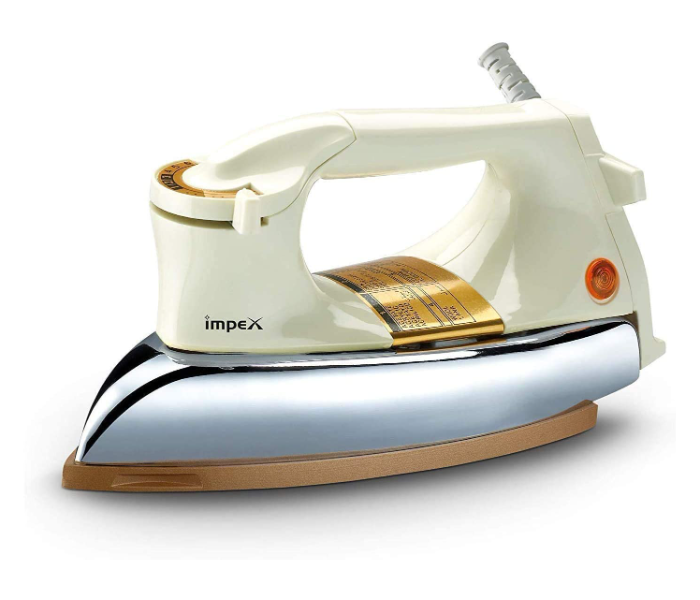 Impex IB 211 1200W Heavy Duty Dry Iron Box With Ceramic Coated Sole Plate - White in UAE