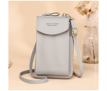 Forever Young Women PU Leather Mini Sling Bag - Grey in KSA