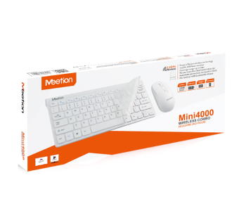 Express Delivery - Meetion Mini4000 2.4G Wireless Keyboard and Mouse Combo - White - ID 98803