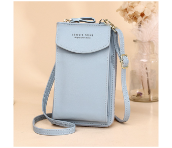 Forever Young Women PU Leather Mini Sling Bag - Blue in KSA