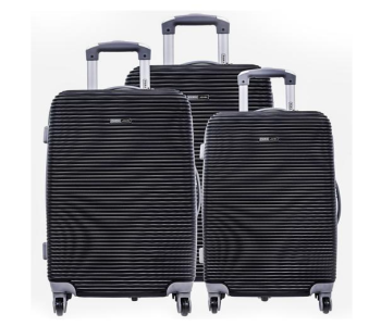 Express Delivery - Para John PJTR3045B 3 Pieces Abs Trolley - Black - ID 100719