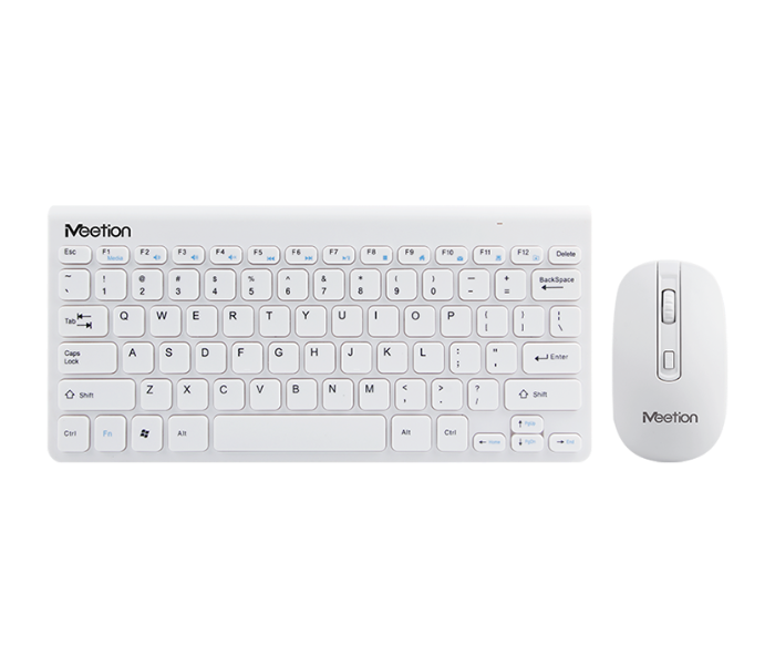 Express Delivery - Meetion MT-MINI4000 2.4G Wireless Keyboard And Mouse Combo Power-efficient Wireless Technology - White - ID 99773