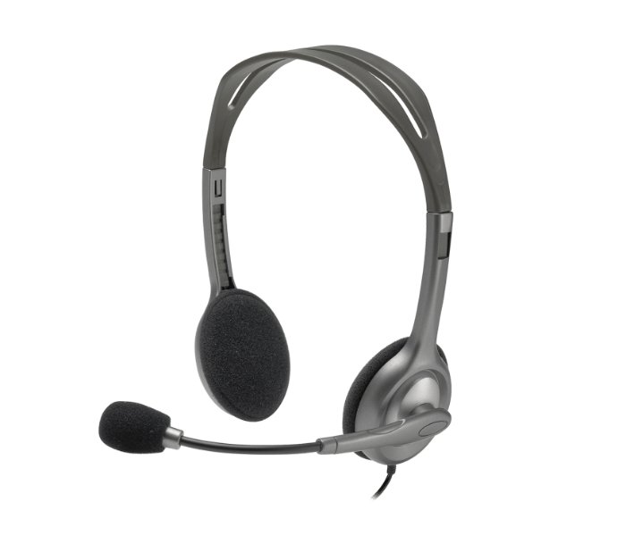 Express Delivery - Logitech H110 Dual Jack Headset for Desktop - Grey - ID 99796