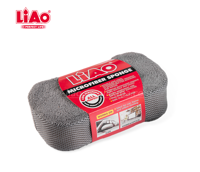 Express Delivery - Liao 67385 Microfiber Cleaning Sponge F130027 - Grey - ID 100033