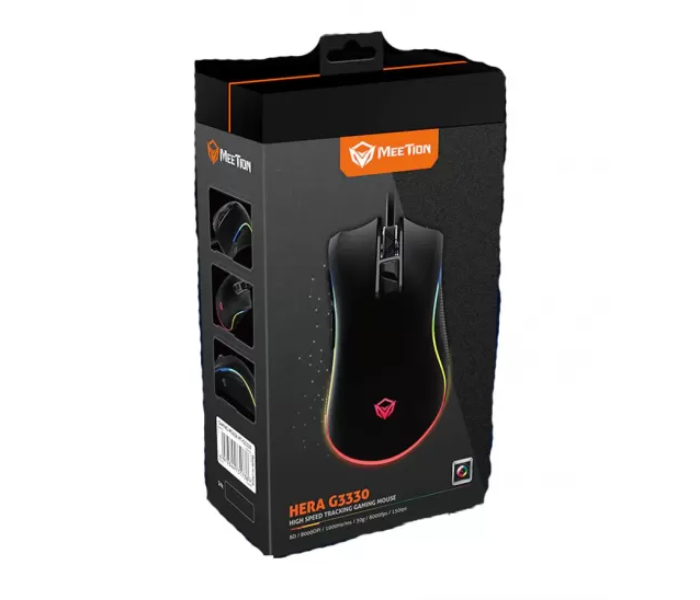 Express Delivery - Meetion MT-G3330 High-Speed Tracking Gaming Mouse -Black - ID 97924