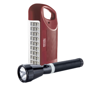 Deckel DK-5500 2 In1 Emergency Light And 3SC Flash Light Combo - Red And Black in KSA