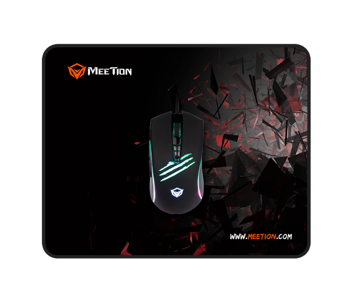 Express Delivery - Meetion MT-C011 Wired Gaming Mouse And Pad Combo - Black - ID 97923