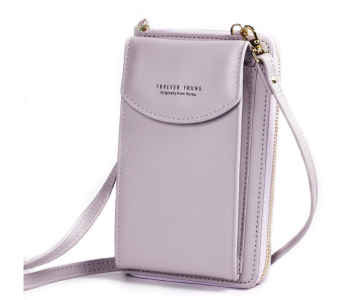 Forever Young Women PU Leather Mini Sling Bag - Light Purple in KSA