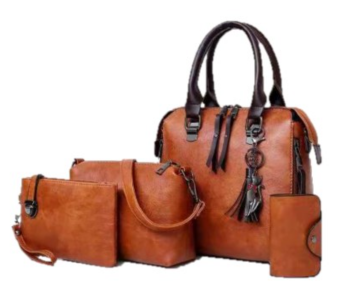 FN-Casual 4 Pieces Handbags Set For Women - Brown in KSA