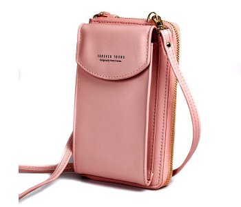 Forever Young Women PU Leather Mini Sling Bag - Pink in KSA