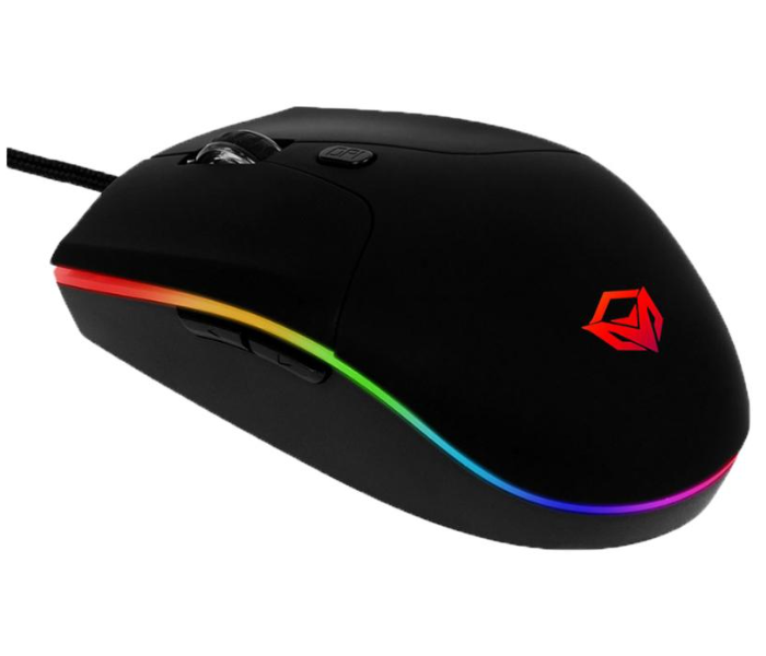 Express Delivery - Meetion MT-GM21 Polychrome RGB Circulation Backlit Gaming Wired Mouse -Black - ID 98387