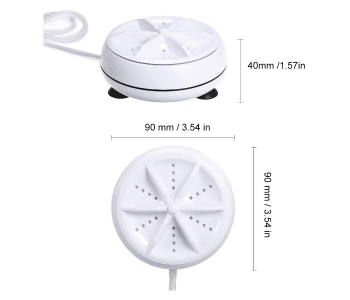 Express Delivery - FN- 2 in 1 Ultrasonic Turbo Washing Machine Portable Washer and Rotary Mini Washing Machine - White - ID 92296