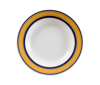 Delcasa DC1648 10 Inch Durable Round Melamine Deep Plate - White And Blue in UAE
