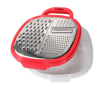Delcasa DC1661 Durable Large Box Grater With Storage Container - Silver And Red in UAE