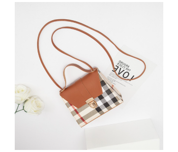 Express Delivery - FN-Mini Small and Square Trendy Custom Logo Shoulder Handbags for Women - Brown - ID 103341