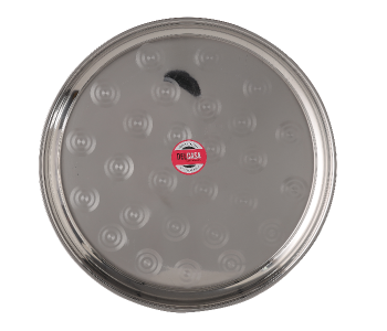 Delcasa DC2207 35Cm Stainless Steel Round Serving Tray - Silver in UAE