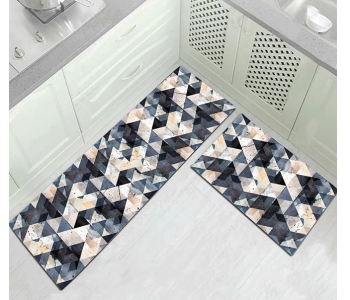 Express Delivery - 1 Piece Luxurious Modern Rectangular Anti Slip mat for Kitchen Floor - Multicolour - ID 103444