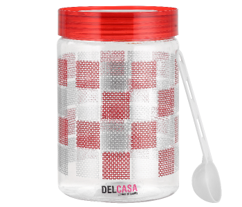 Delcasa DC2182 1500ml Lightweight Plastic Canister - Red in UAE