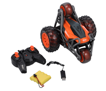 Merriboy MBRC1992 4 Wheel Remote Control Tumbling Stunt Toy Car With Light Mini Deformation For Kids - Orange in OMAN
