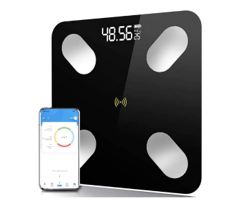 Generic Smart Wireless Bluetooth Body Fat Scale Monitor Health Analyzer With Smartphone App - Black in KSA