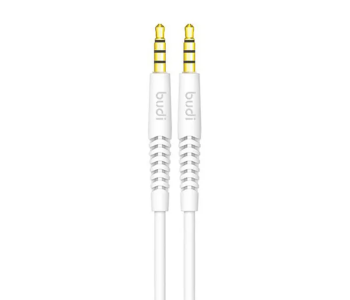 Express Delivery - Budi 2724463920122 Stereo AUX Cable - White - ID 101877