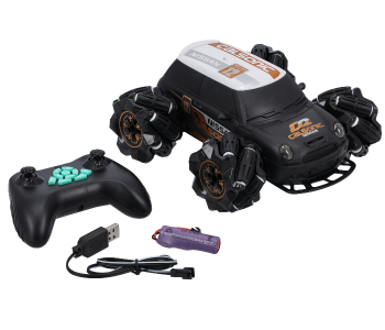Merriboy MBRC2739 360 Degree Flip Double Sided Twist Climbing Remote Control Gesture Sensor Toy Car With Lights And Music - Black in OMAN