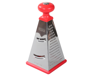 Delcasa DC1662 9 Inch 4 Side Multifunction Stainless Steel Kitchen Tower Grater - Silver And Red in UAE