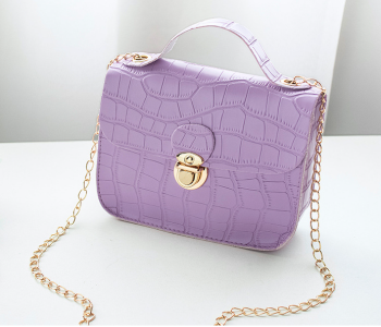 FN-Classic Crocodile Pattern Fashion Mini Shoulder Phone Bags With Chain Strap For Women - Purple in KSA