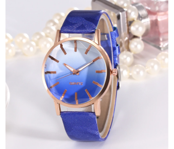 Express Delivery - Femme 7360 Casual Wrist Watch with Leather Strap for Women - Blue - ID 101529