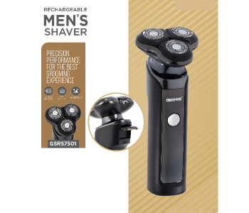 Geepas GSR57501 5Watts Rechargeable Water Proof Mens Shaver With LED Display - Black in UAE