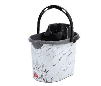 Delcasa DC1971 14Liter Mop Bucket And Squeezer -Black And White in UAE