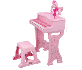 Merriboy MBMI1977 37 Keys My Piano Musical Set With Microphone And Stool - Pink in UAE