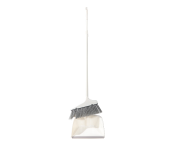Delcasa DC1650 Durable Indoor And Outdoor Cleaning Brush With Dust Pan - White in UAE
