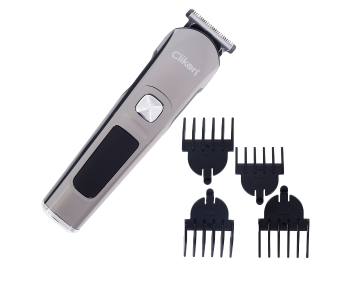 New Arrivals For Clikon CK3338 Intelligent Cordless Hair Clipper with 4 Trimmer Heads -Black and Silver - ID 101472