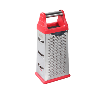 Delcasa DC1660 9 Inch 4 Side Multifunctional Stainless Steel Grater - Silver And Red in UAE