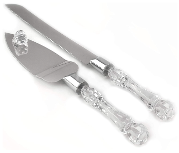 Stainless Steel Wedding Cake Knife And Server Set - Silver in UAE