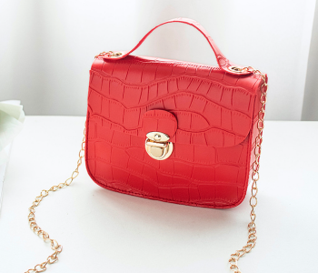 FN-Classic Crocodile Pattern Fashion Mini Shoulder Phone Bags With Chain Strap For Women - Red in KSA