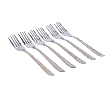 Delcasa DC1634 6 Pieces Durable Stainless Steel Dinner Fork Set - Silver in UAE