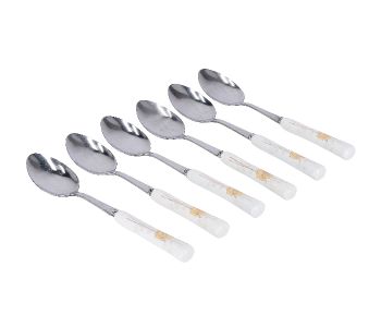 Delcasa DC1628 6 Pieces Durable Stainless Steel Dinner Spoon Set - Silver in UAE